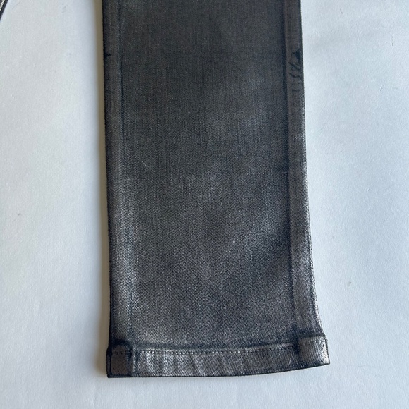 Joe’s Silver Metallic Flawless The Charlie High Rise Skinny Ankle Jeans size 26 - Picture 8 of 13